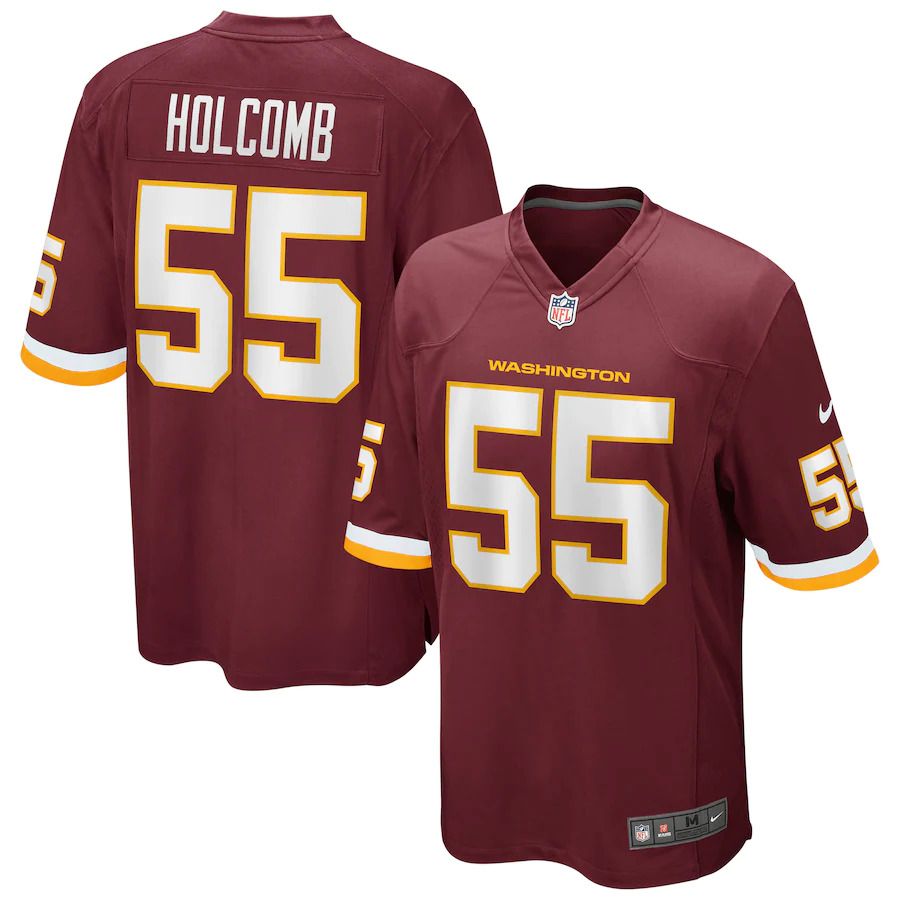 Men Washington Redskins #55 Cole Holcomb Nike Burgundy Game Player NFL Jersey->washington redskins->NFL Jersey